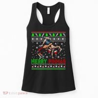 Merry Pinmas Funny Christmas Sweater Santa Wrestling Group Women's Tank Top thumb 0