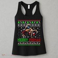 Merry Pinmas Funny Christmas Sweater Santa Wrestling Group Women's Tank Top thumb 3
