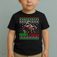 Merry Pinmas Funny Christmas Sweater Santa Wrestling Group Toddler T-Shirt thumb 2