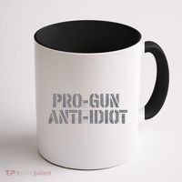 Mens Pro Gun Anti Idiot Coffee Mug thumb 1