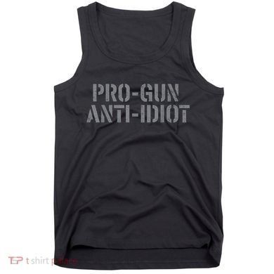 Mens Pro Gun Anti Idiot Tank Top