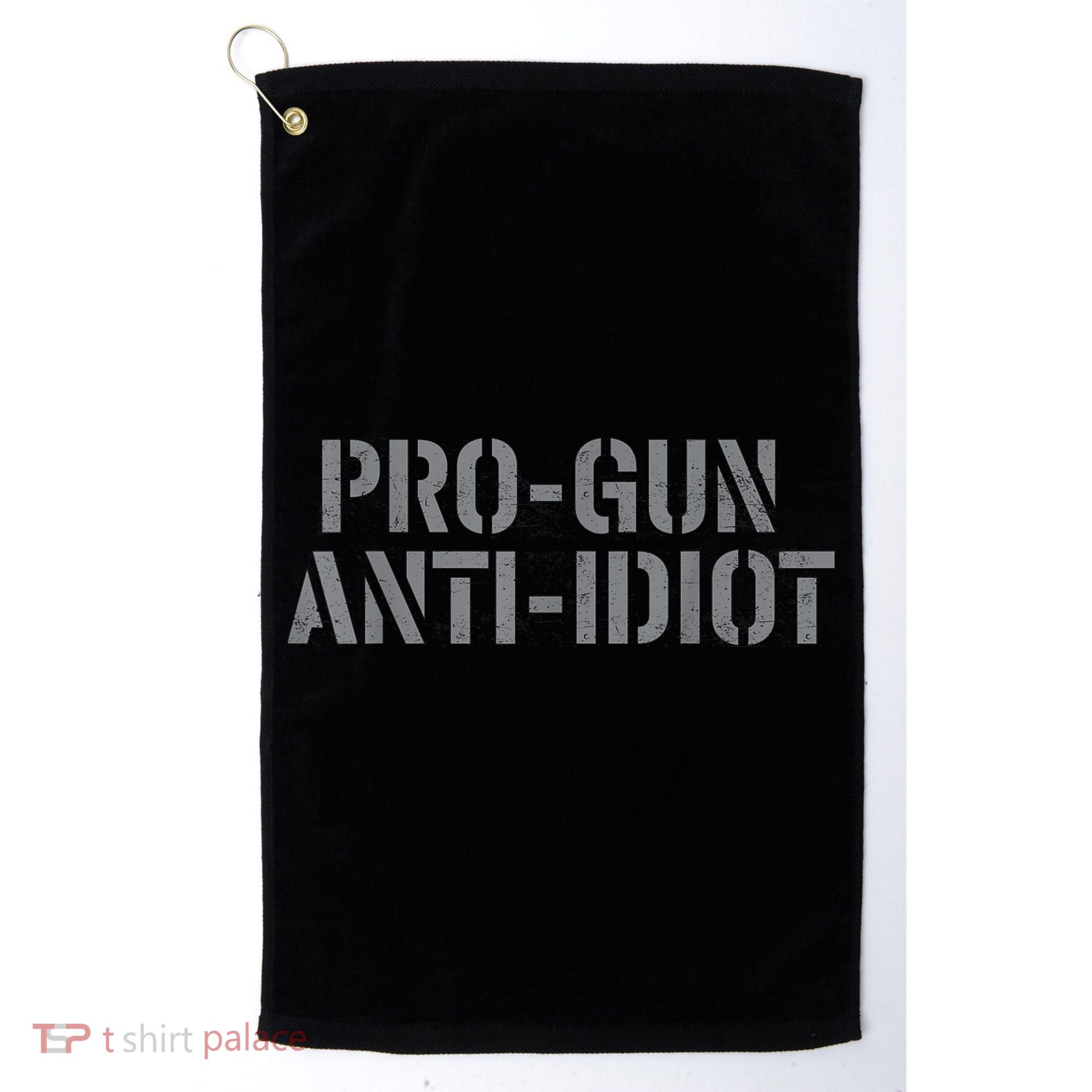 Mens Pro Gun Anti Idiot Golf Towel