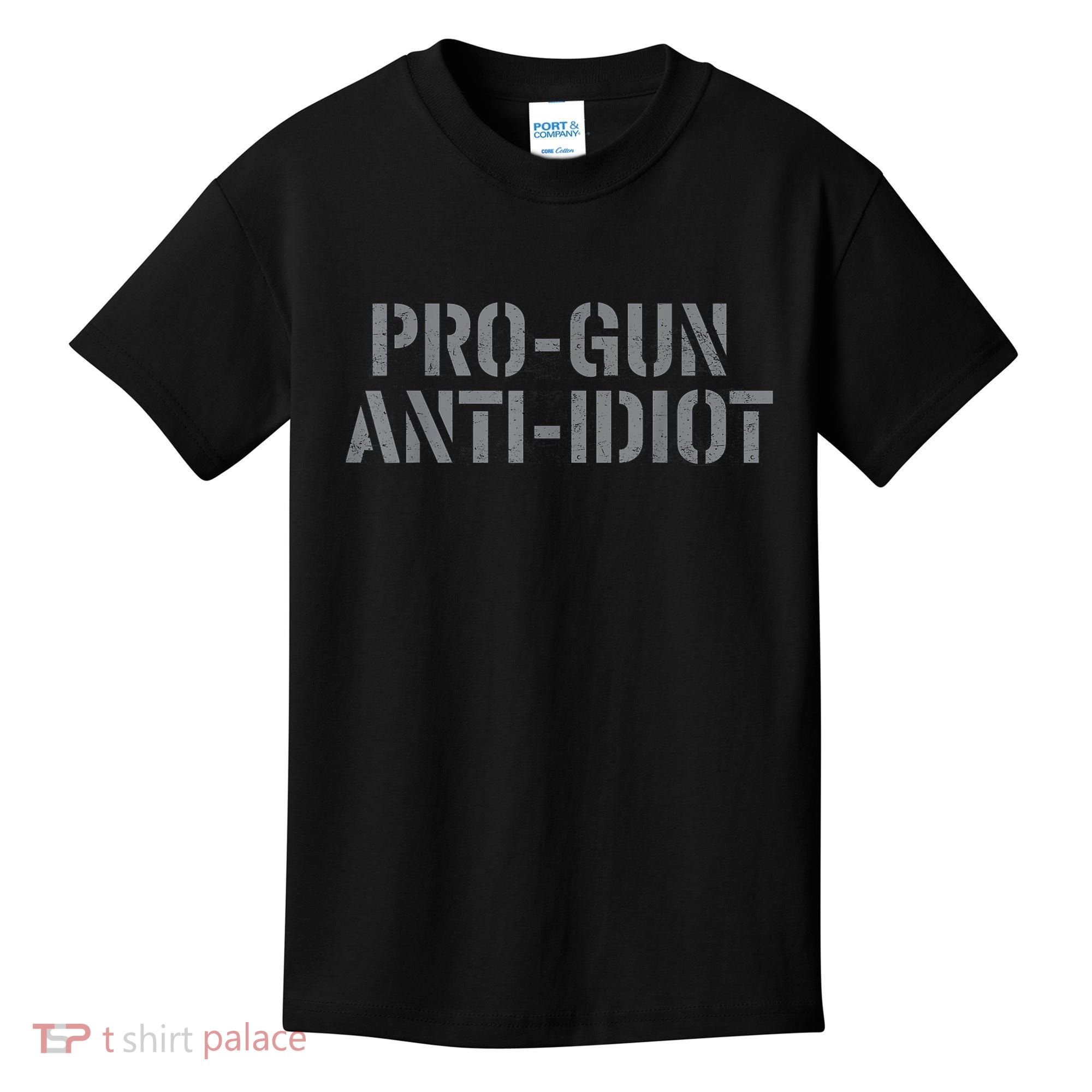 Mens Pro Gun Anti Idiot Kids T-Shirt