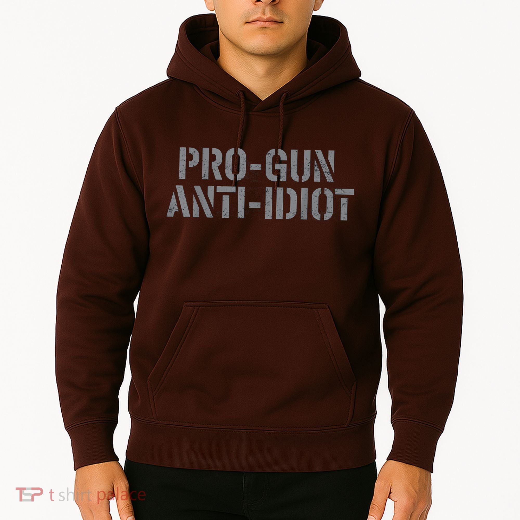 Mens Pro Gun Anti Idiot Hoodie