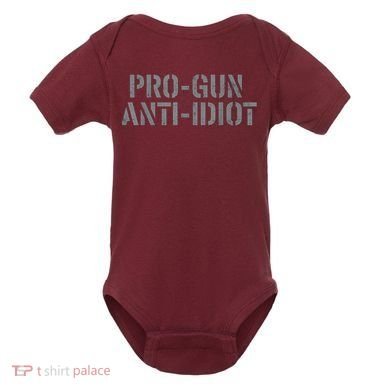 Mens Pro Gun Anti Idiot Baby Bodysuit