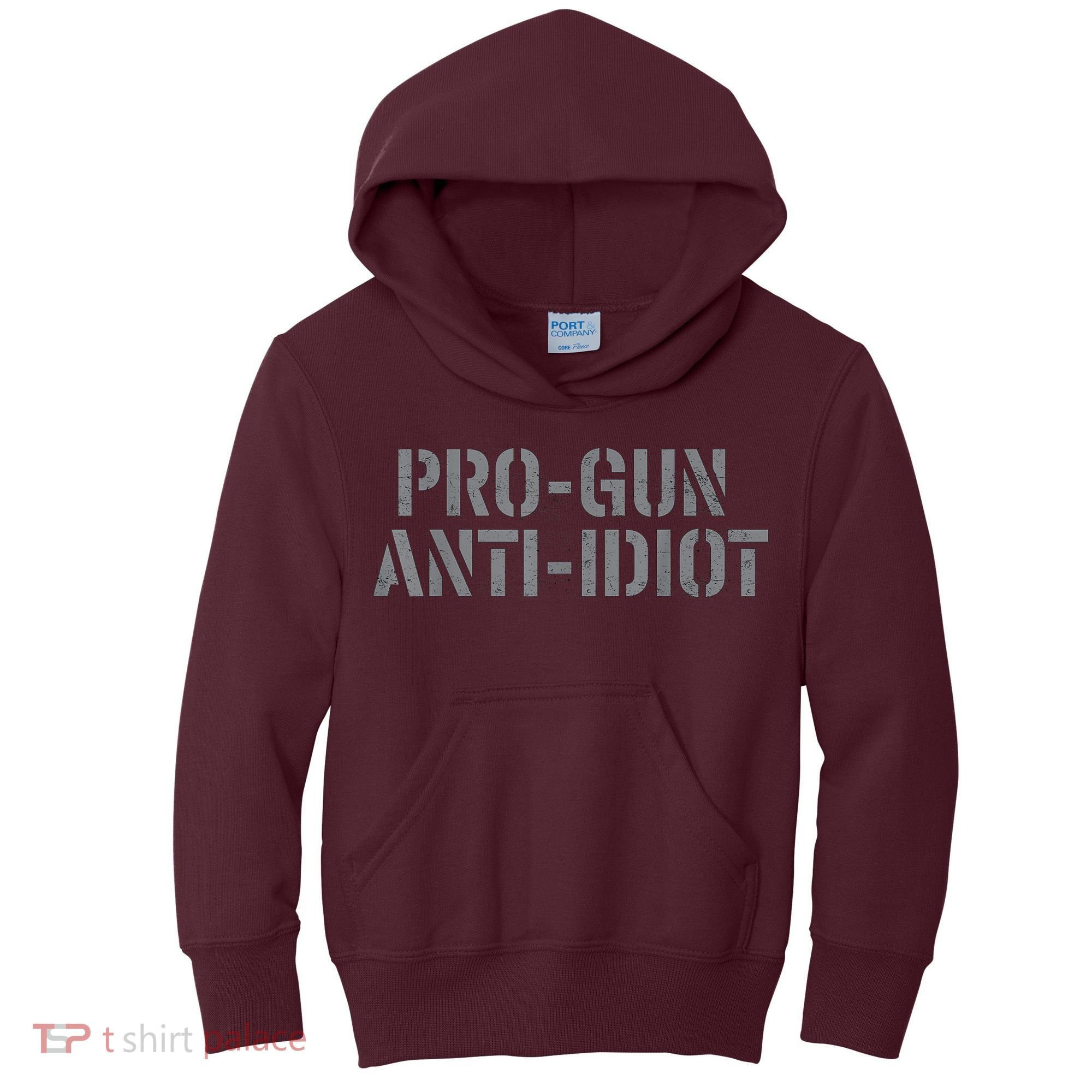 Mens Pro Gun Anti Idiot Kids Hoodie