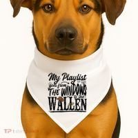 My Playlist Goes From The Windows To The USA-Made Doggie Bandana thumb 1