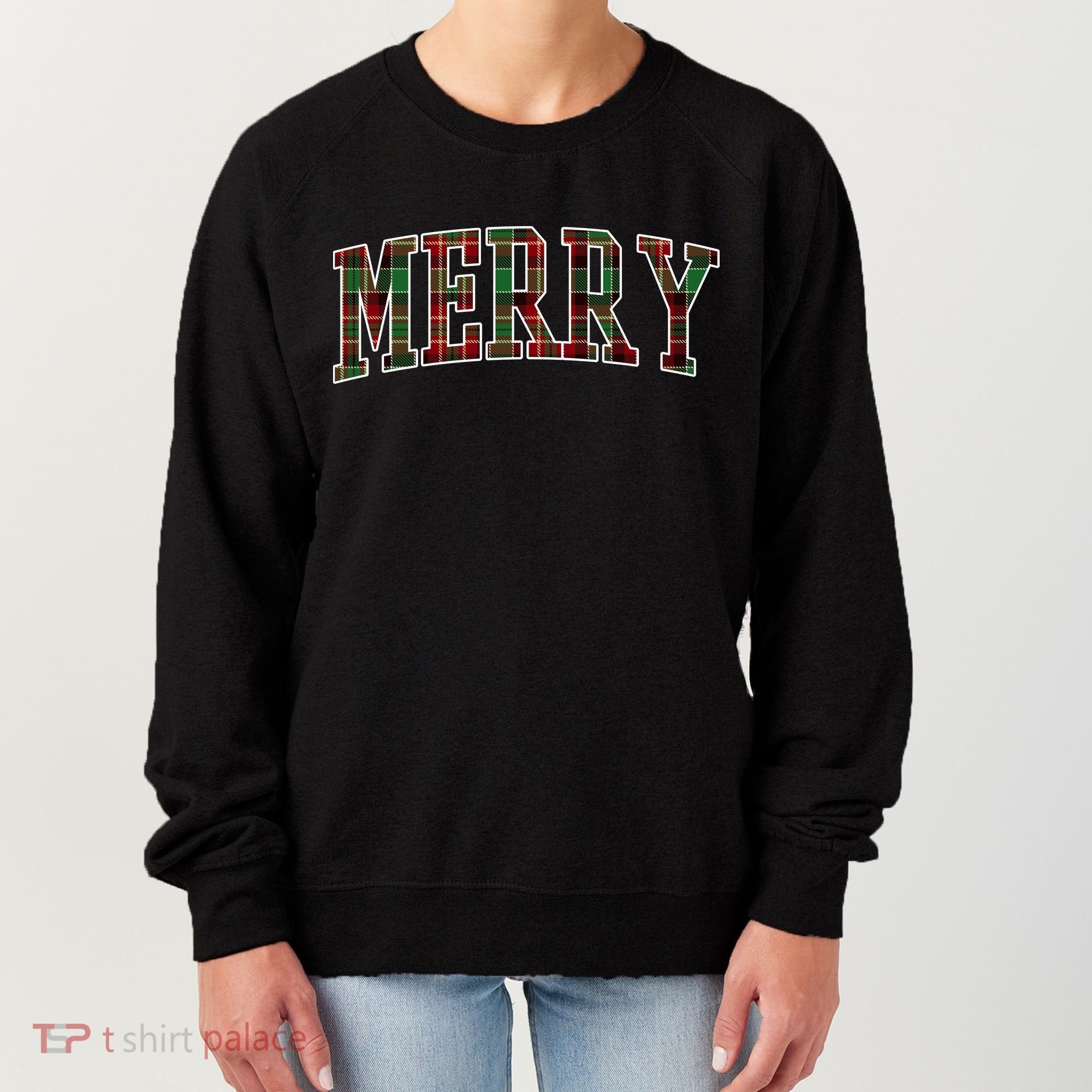 Merry Plaid Holiday Christmas Women's Sweatshirt