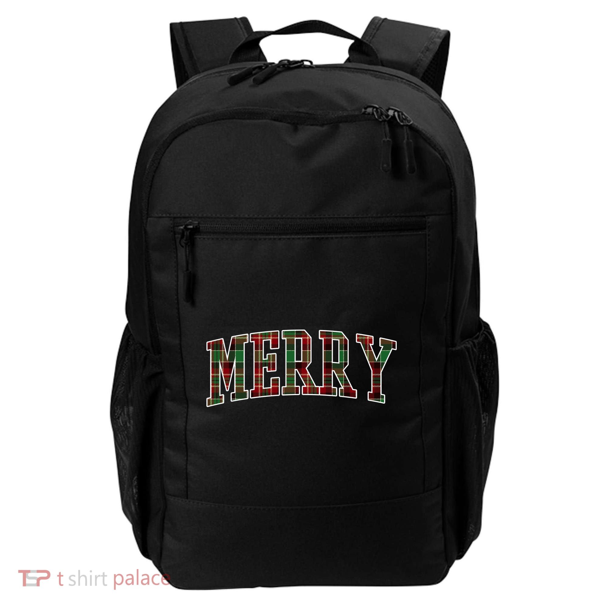 Merry Plaid Holiday Christmas Backpack