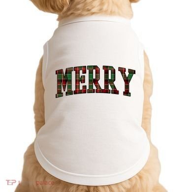 Merry Plaid Holiday Christmas Doggie Tank