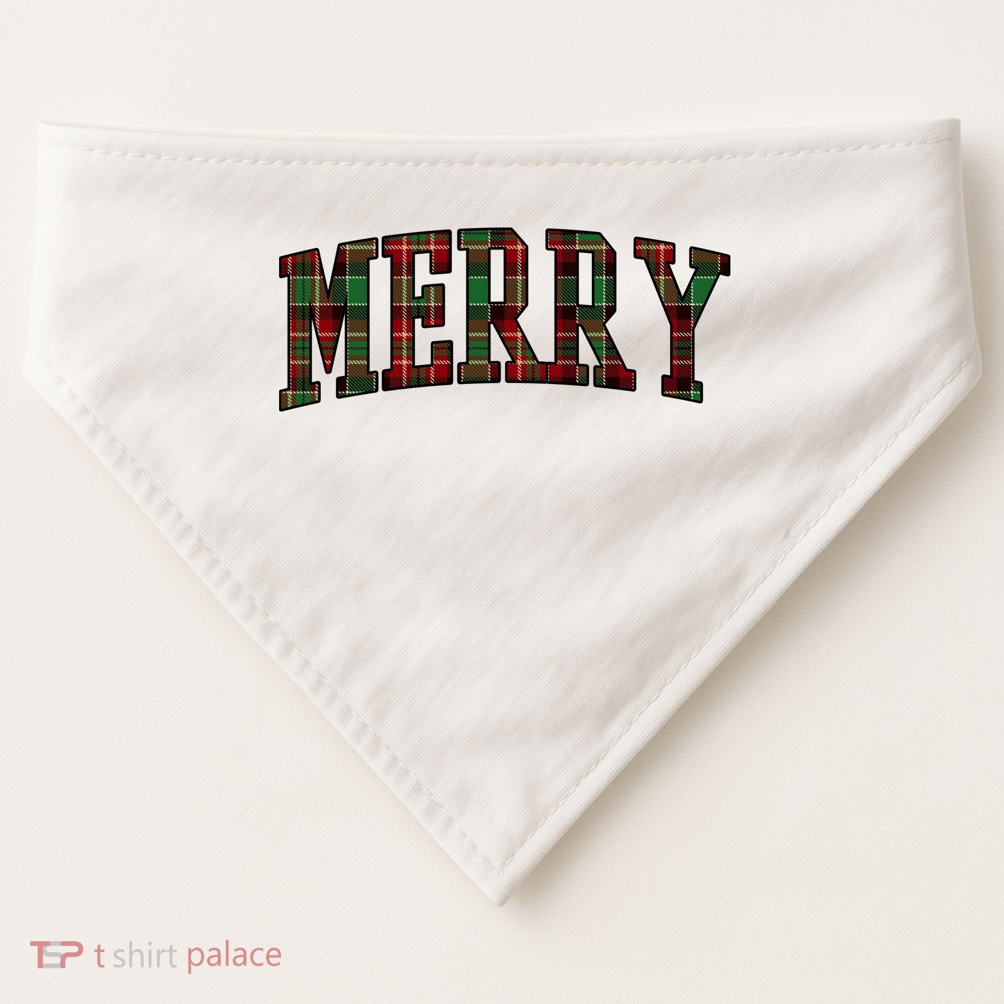 Merry Plaid Holiday Christmas USA-Made Doggie Bandana