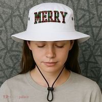 Merry Plaid Holiday Christmas Bucket Hat thumb 3
