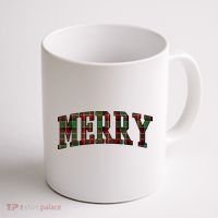 Merry Plaid Holiday Christmas Coffee Mug thumb 1