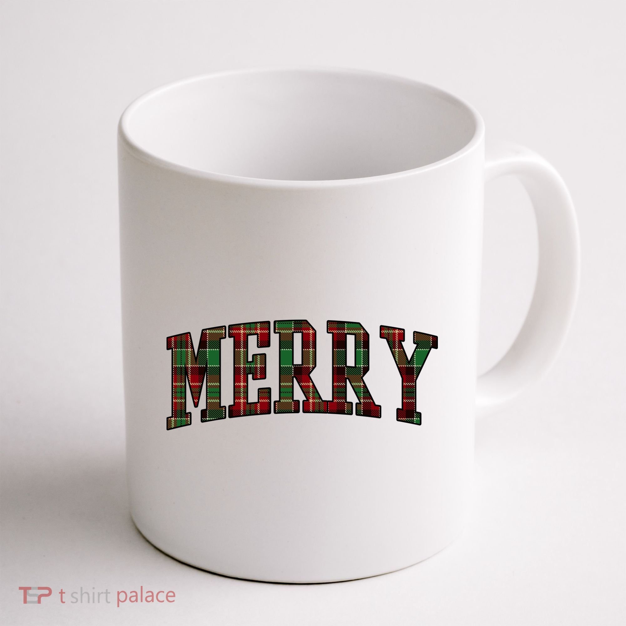 Merry Plaid Holiday Christmas Coffee Mug