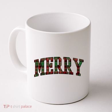 Merry Plaid Holiday Christmas Coffee Mug
