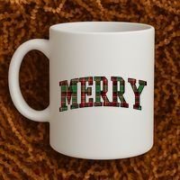Merry Plaid Holiday Christmas Coffee Mug thumb 2