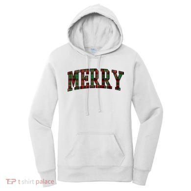 Merry Plaid Holiday Christmas Women's Hoodie