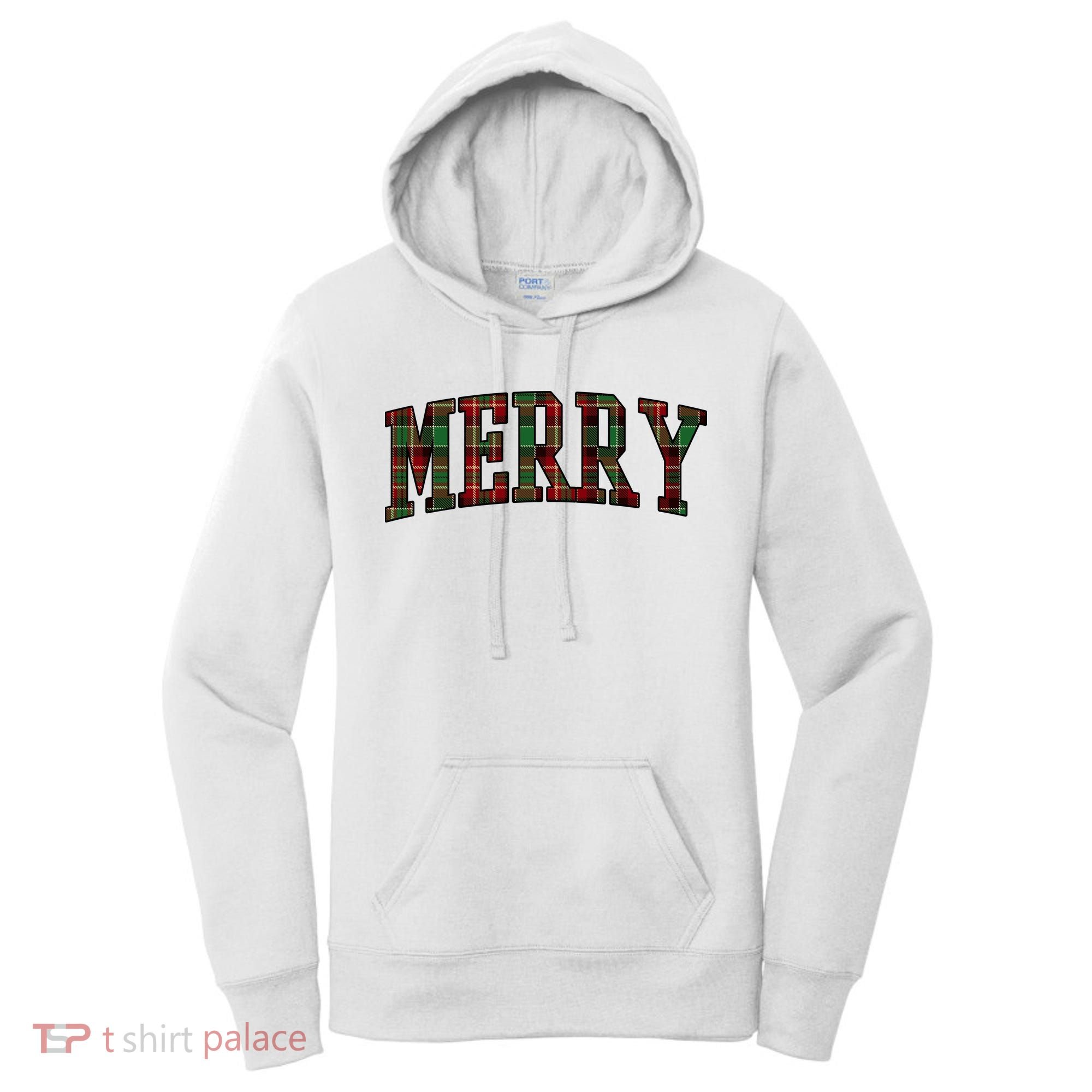 Merry Plaid Holiday Christmas Women's Hoodie