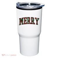 Merry Plaid Holiday Christmas Tumbler thumb 0