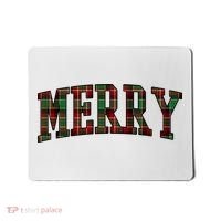 Merry Plaid Holiday Christmas Mousepad thumb 0
