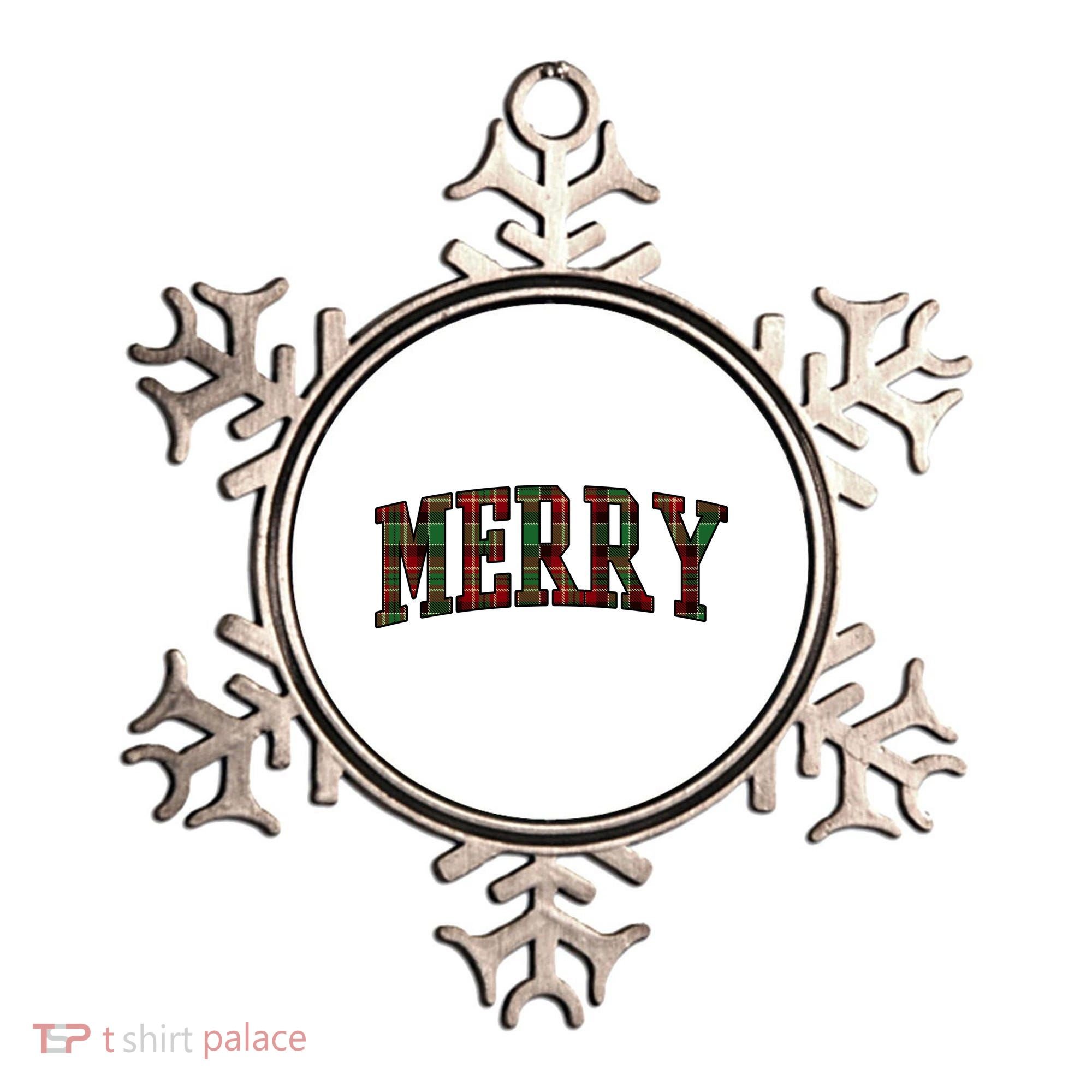 Merry Plaid Holiday Christmas Ornament