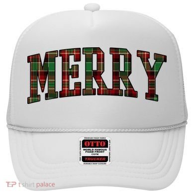 Merry Plaid Holiday Christmas Hat