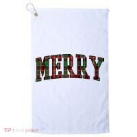 Merry Plaid Holiday Christmas Golf Towel thumb 0