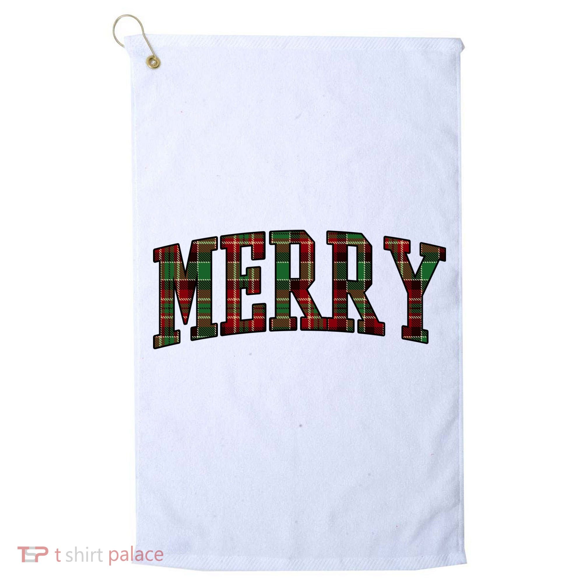 Merry Plaid Holiday Christmas Golf Towel