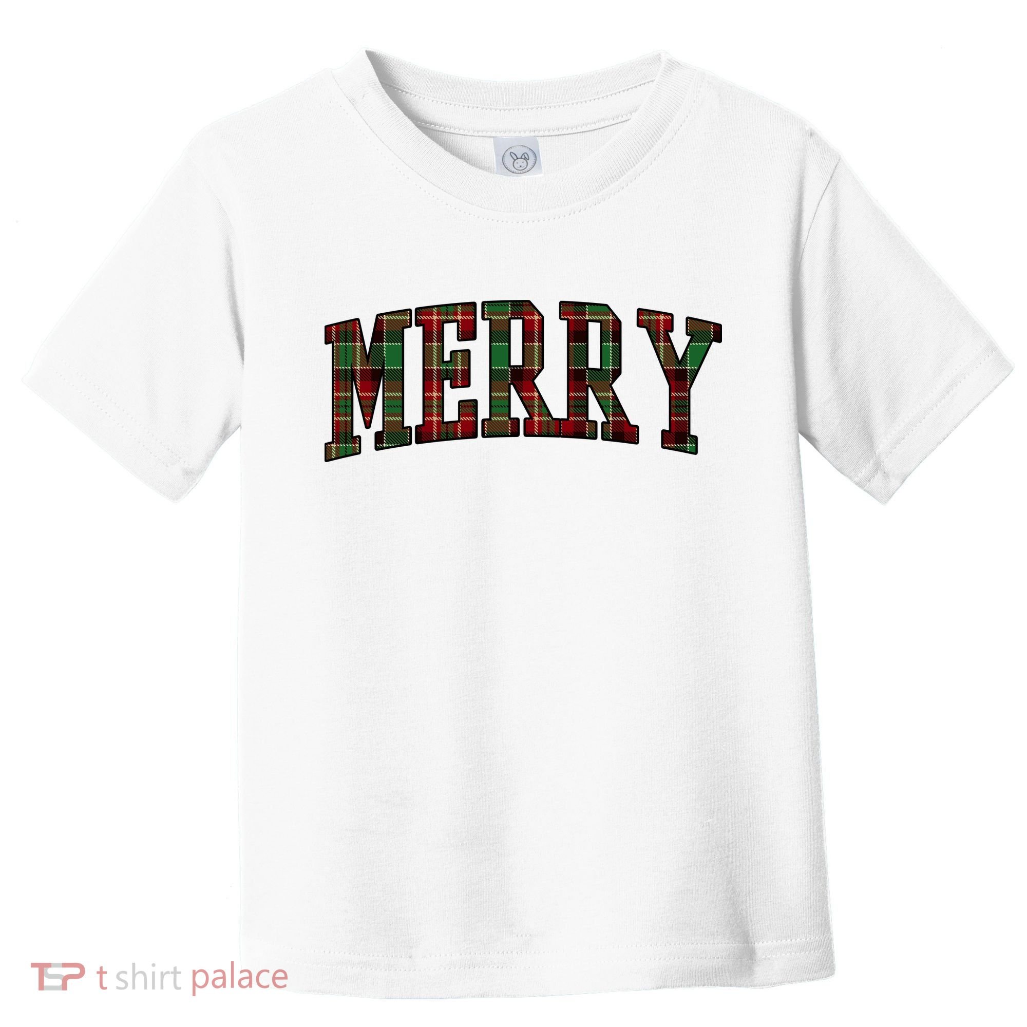 Merry Plaid Holiday Christmas Toddler T-Shirt