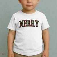 Merry Plaid Holiday Christmas Toddler T-Shirt thumb 2