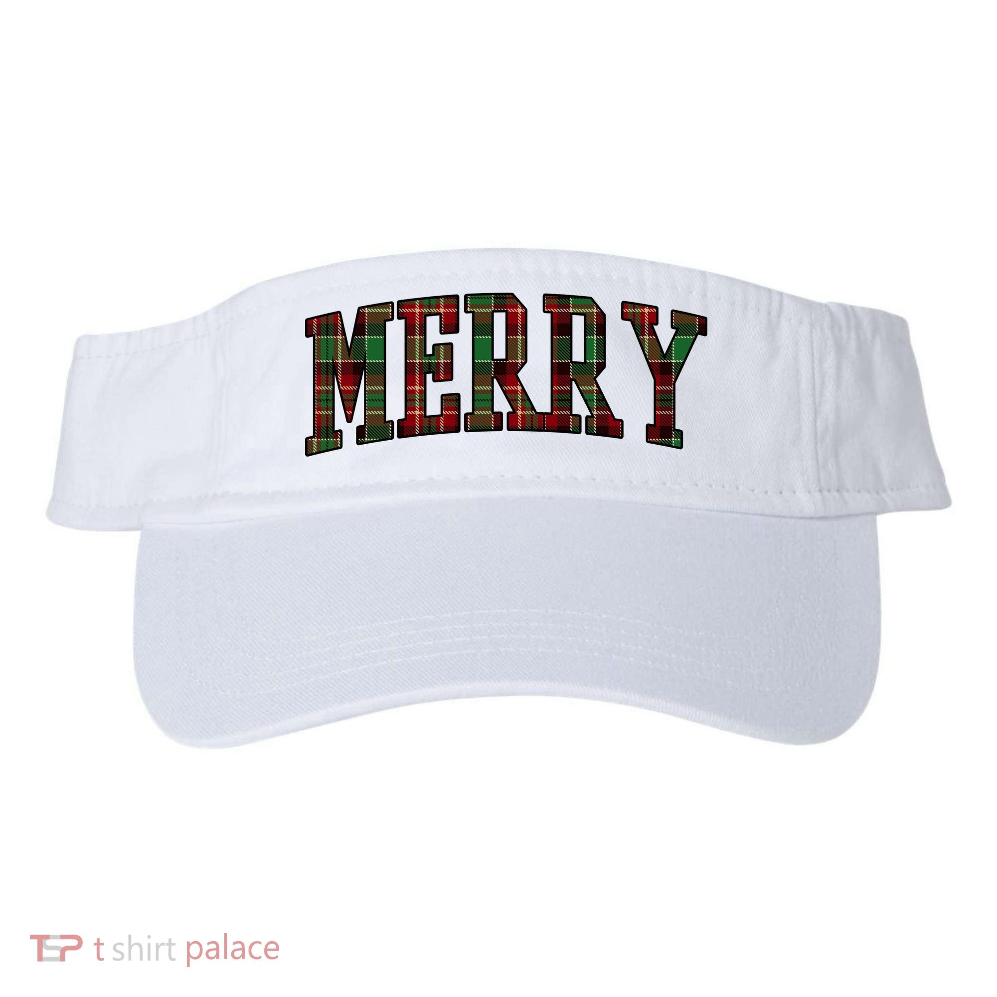 Merry Plaid Holiday Christmas Visor