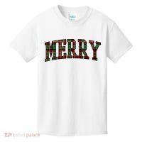Merry Plaid Holiday Christmas Kids T-Shirt thumb 0