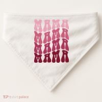 Mama Pink Hippie Retro USA-Made Doggie Bandana thumb 0