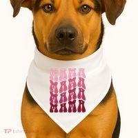 Mama Pink Hippie Retro USA-Made Doggie Bandana thumb 1