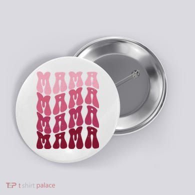 Mama Pink Hippie Retro Button