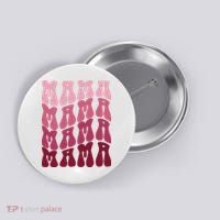 Mama Pink Hippie Retro Button thumb 0