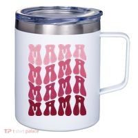 Mama Pink Hippie Retro 12oz Stainless Steel Coffee Mug thumb 0