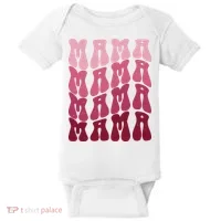 Mama Pink Hippie Retro Baby Bodysuit thumb 0