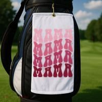 Mama Pink Hippie Retro Golf Towel thumb 2