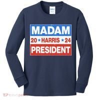 Madam President Harris Vote Kamala Harris 2024 Election Kids Long Sleeve Shirt thumb 0