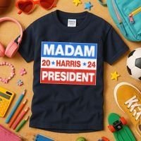 Madam President Harris Vote Kamala Harris 2024 Election Kids T-Shirt thumb 3