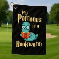 My Patronus Is A Bookworm Gift Funny Book Lover Gift And Reading Great Gift Golf Towel thumb 1
