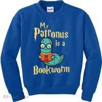 My Patronus Is A Bookworm Gift Funny Book Lover Gift And Reading Great Gift Kids Sweatshirt thumb 0