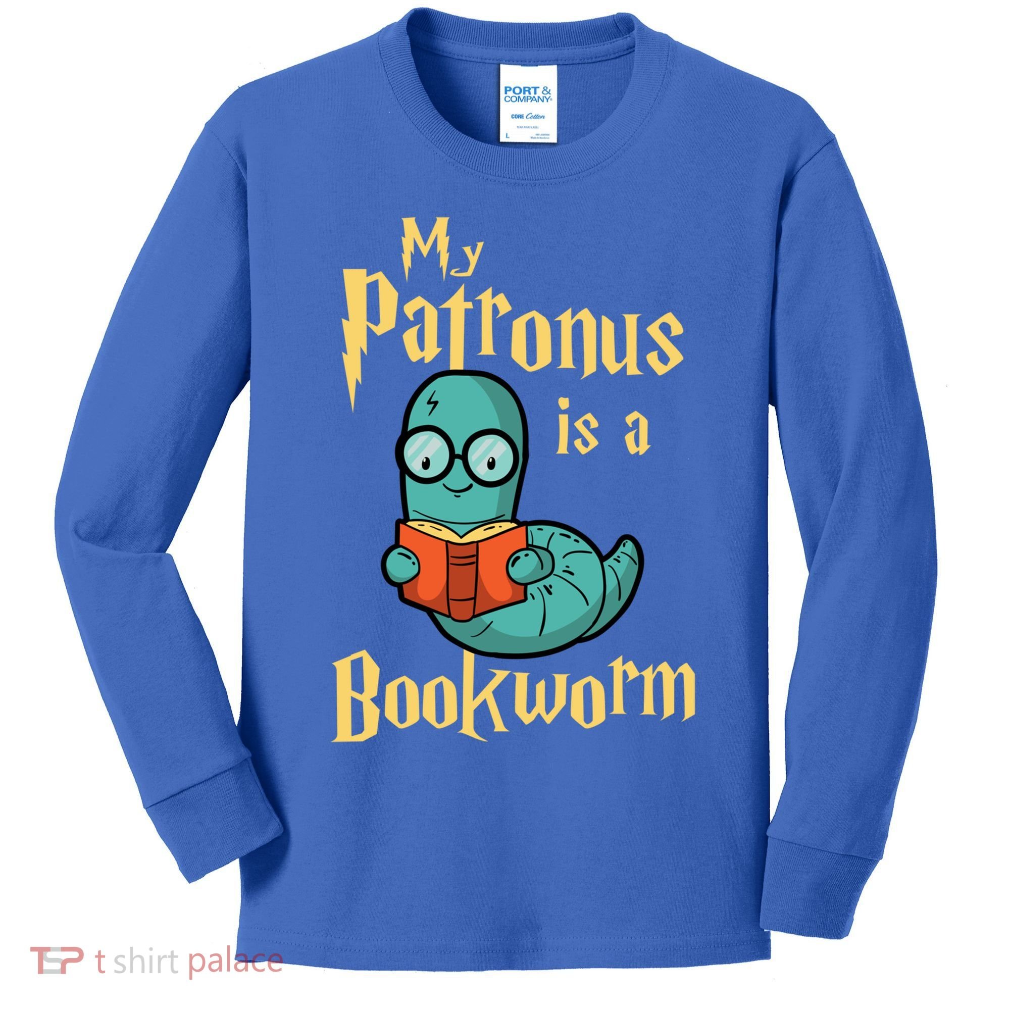 My Patronus Is A Bookworm Gift Funny Book Lover Gift And Reading Great Gift Kids Long Sleeve Shirt