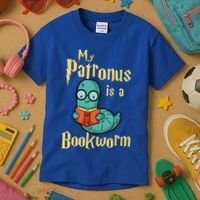 My Patronus Is A Bookworm Gift Funny Book Lover Gift And Reading Great Gift Kids T-Shirt thumb 3