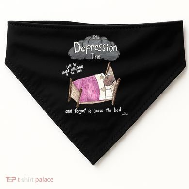 Marcus Pork ItS Depression Time And Forget To Leave The Bed USA-Made Doggie Bandana