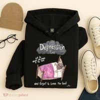 Marcus Pork ItS Depression Time And Forget To Leave The Bed Hoodie thumb 4