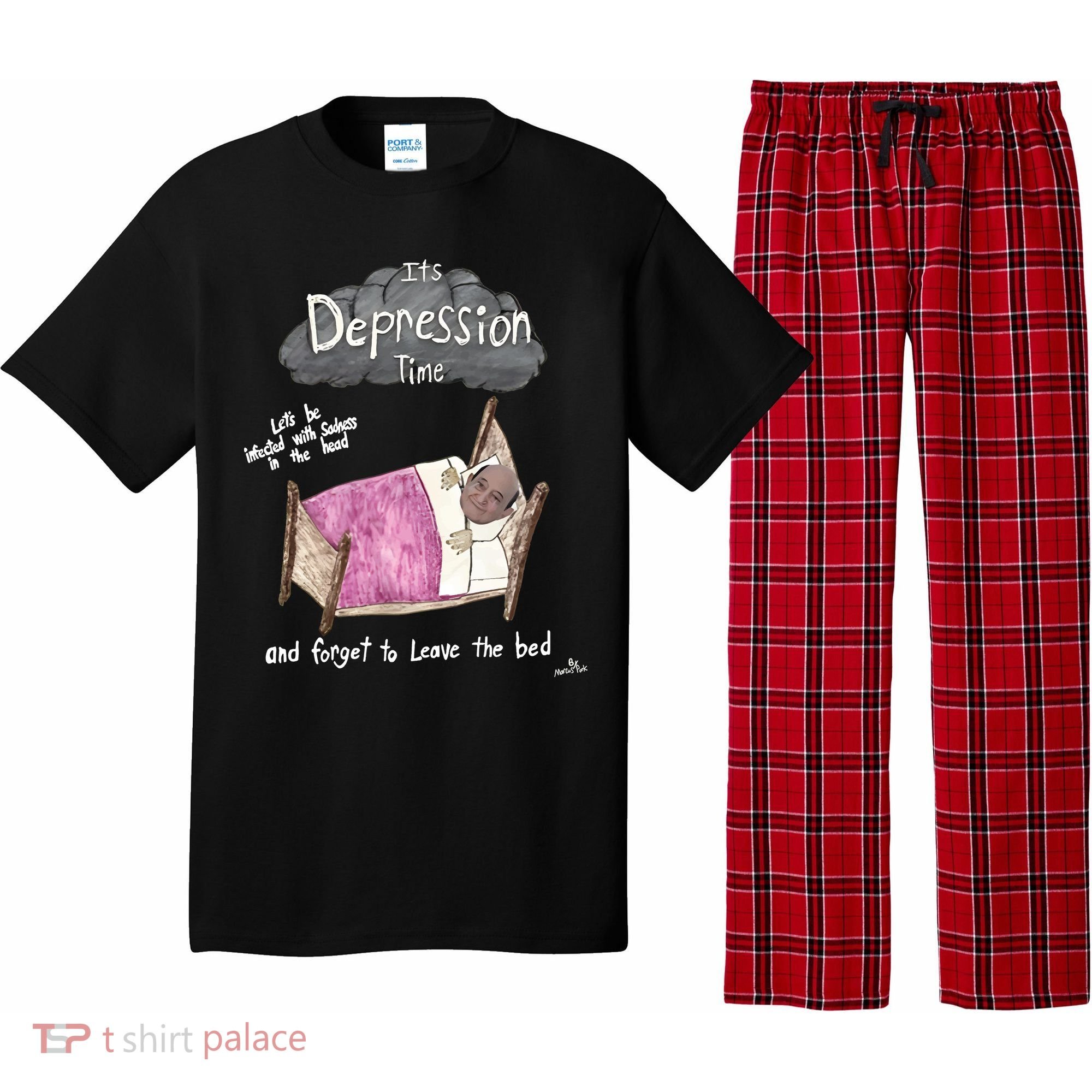 Marcus Pork ItS Depression Time And Forget To Leave The Bed Pajama Set