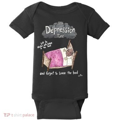 Marcus Pork ItS Depression Time And Forget To Leave The Bed Baby Bodysuit