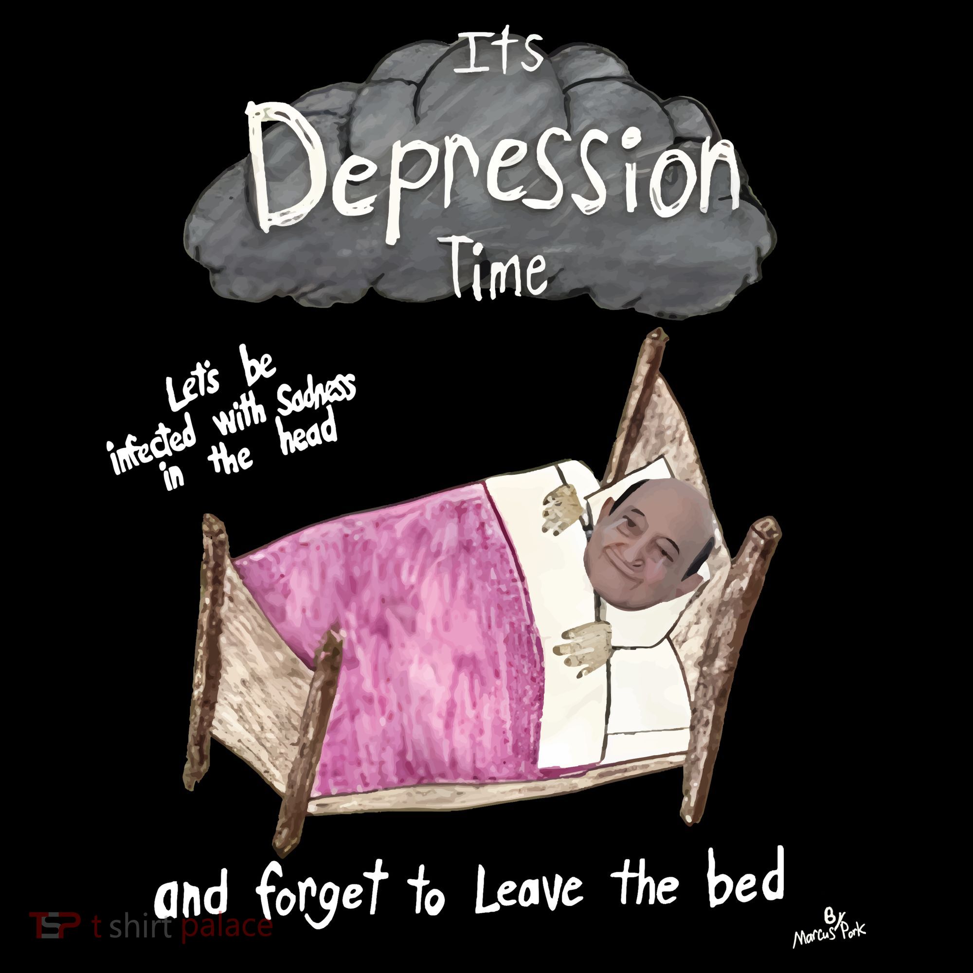 Marcus Pork ItS Depression Time And Forget To Leave The Bed Baby Bodysuit